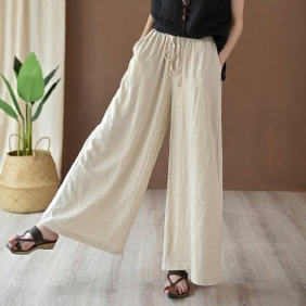 Tie-up Cotton Lin Culottes Bukser