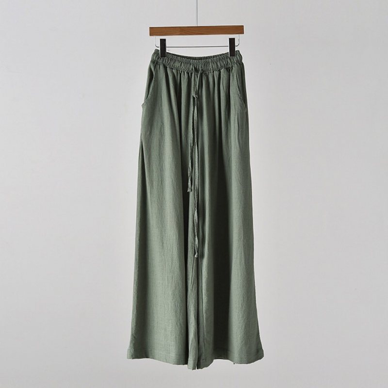 Tie-up Cotton Lin Culottes Bukser