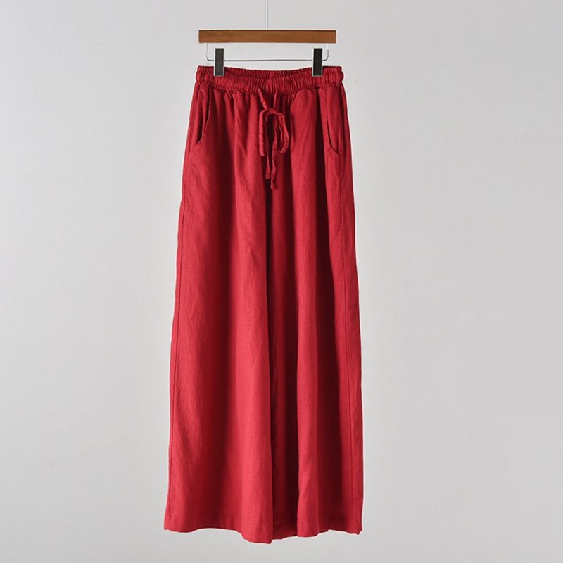 Tie-up Cotton Lin Culottes Bukser