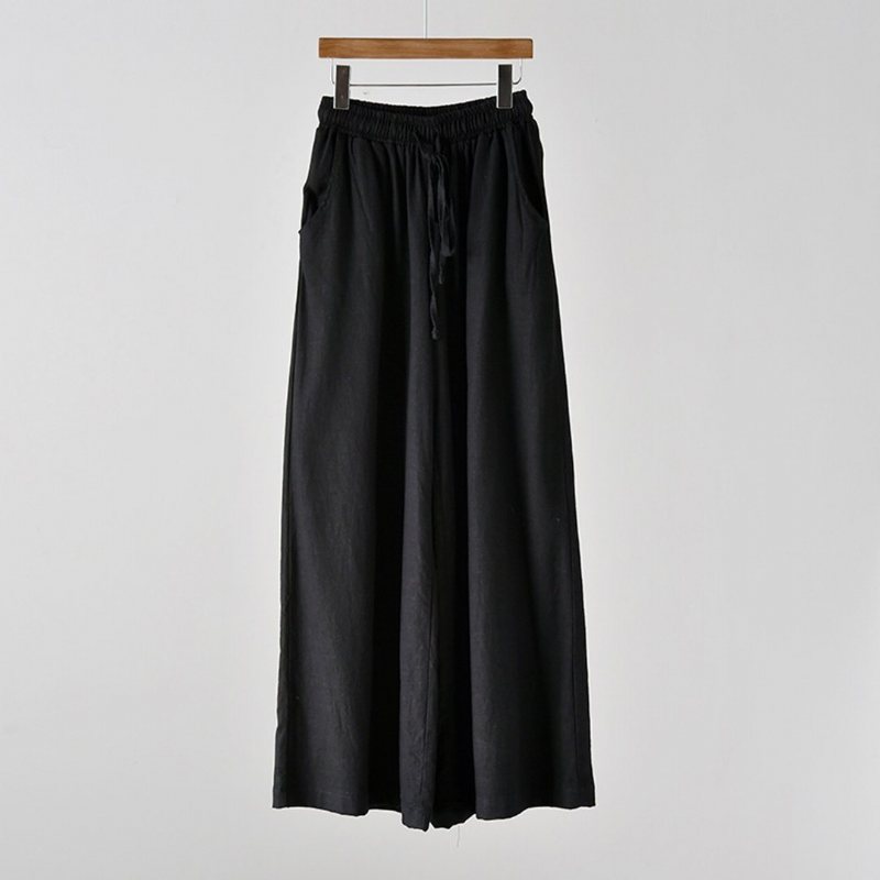 Tie-up Cotton Lin Culottes Bukser