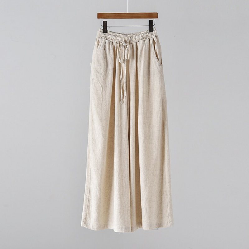 Tie-up Cotton Lin Culottes Bukser