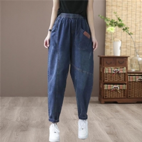 Vår Høst Løs Casual Retro Patchwork Harem Jeans