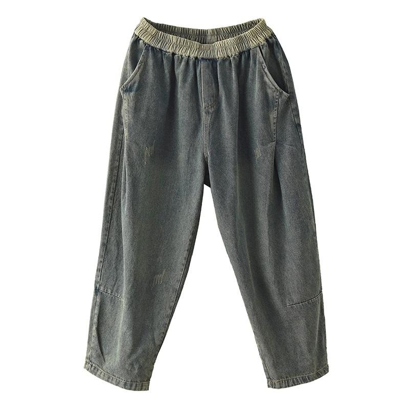 Vår Retro Cotton Denim Harem Bukser