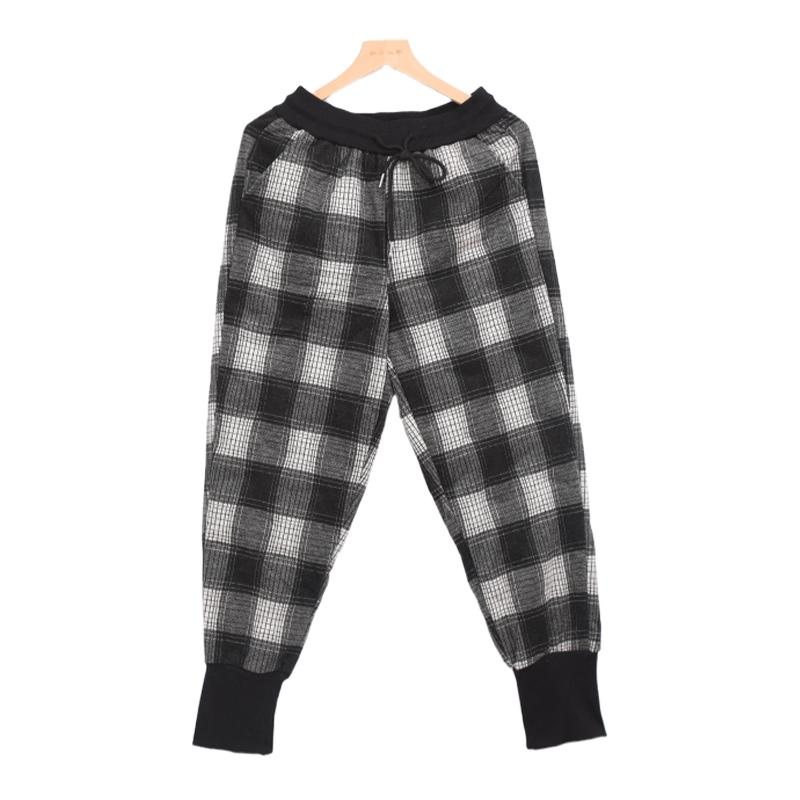 Vinter Retro Pledd Varme Pencil Down Pants