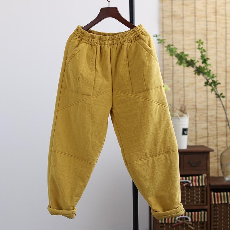 Winter Retro Thicken Cotton Lin Casual Bukser