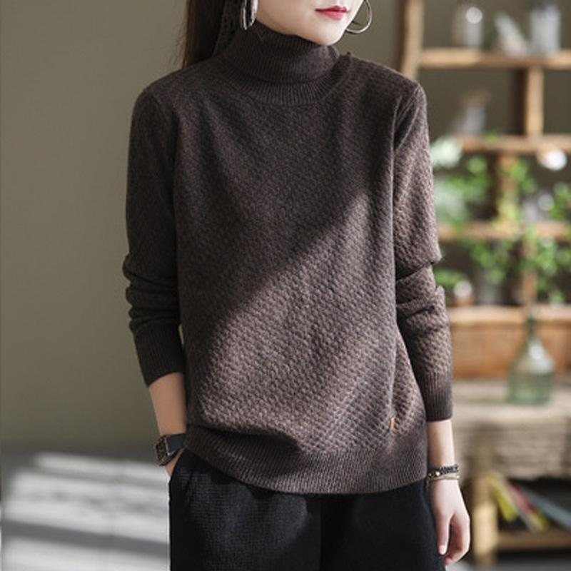 Høst Vinter Dame Retro Casual Turtleneck Genser