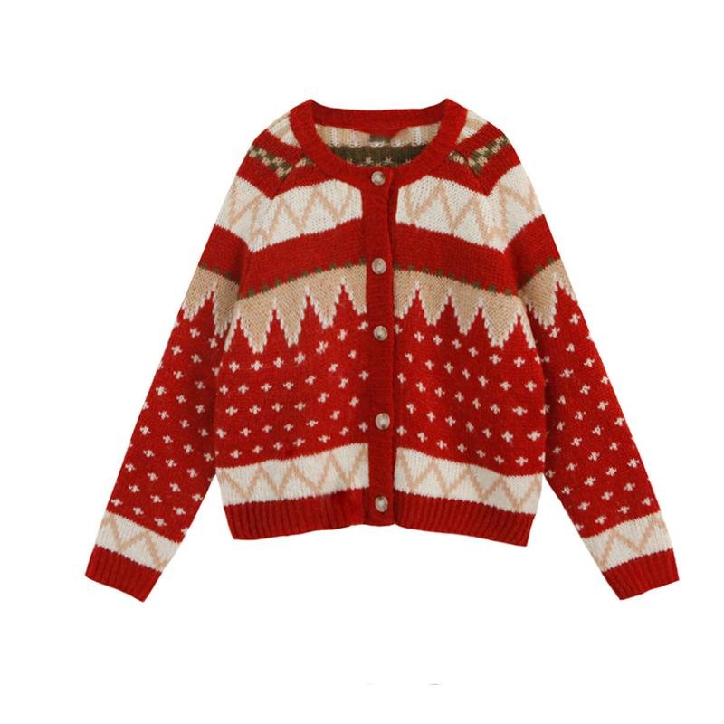 Jul Retro All-match Tykk Cardigan Genser