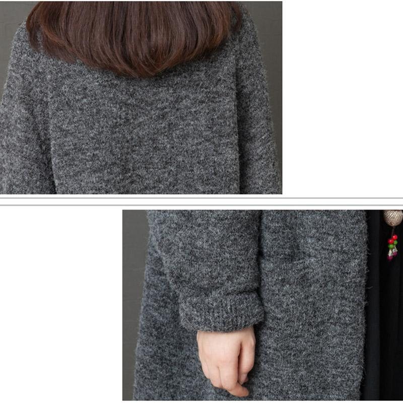 Over Kneet Vinter Loose Knit Genser Cardigan