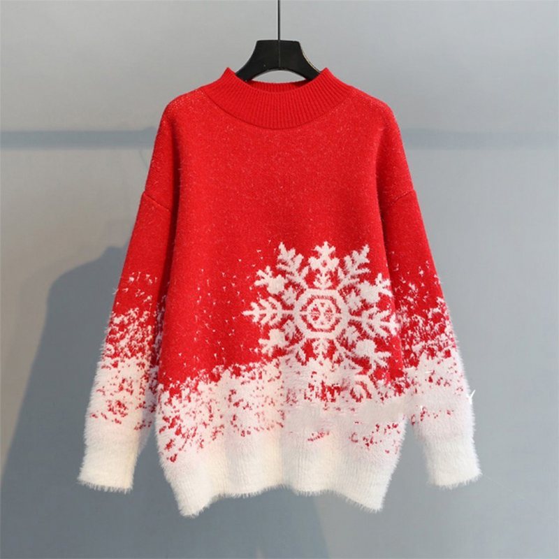 Pullover Snowflake Christmas Strikkegenser