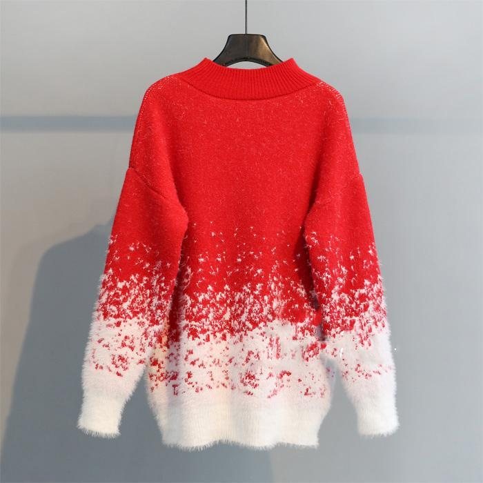 Pullover Snowflake Christmas Strikkegenser