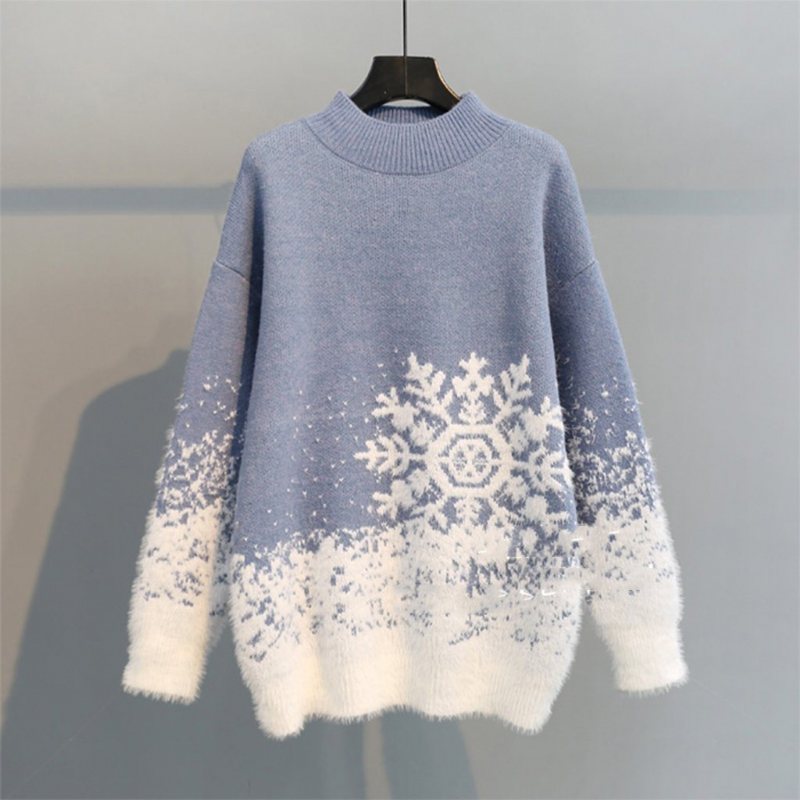 Pullover Snowflake Christmas Strikkegenser