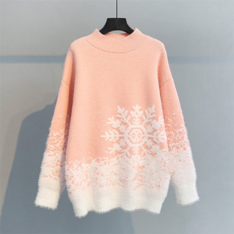 Pullover Snowflake Christmas Strikkegenser