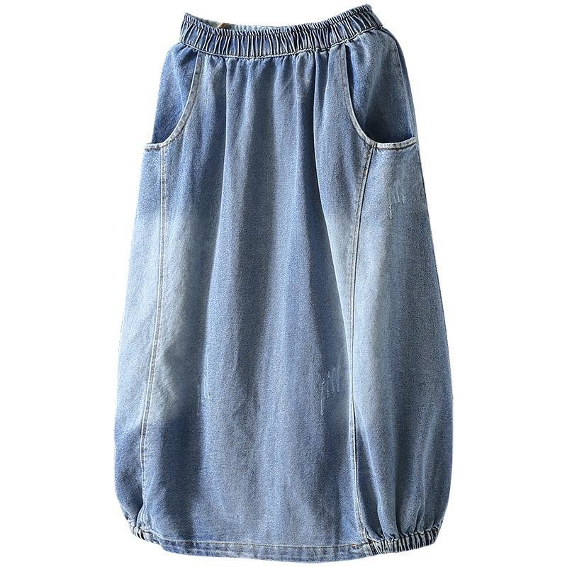 Høstsøm Vintage Denim Dameskjørt Blå