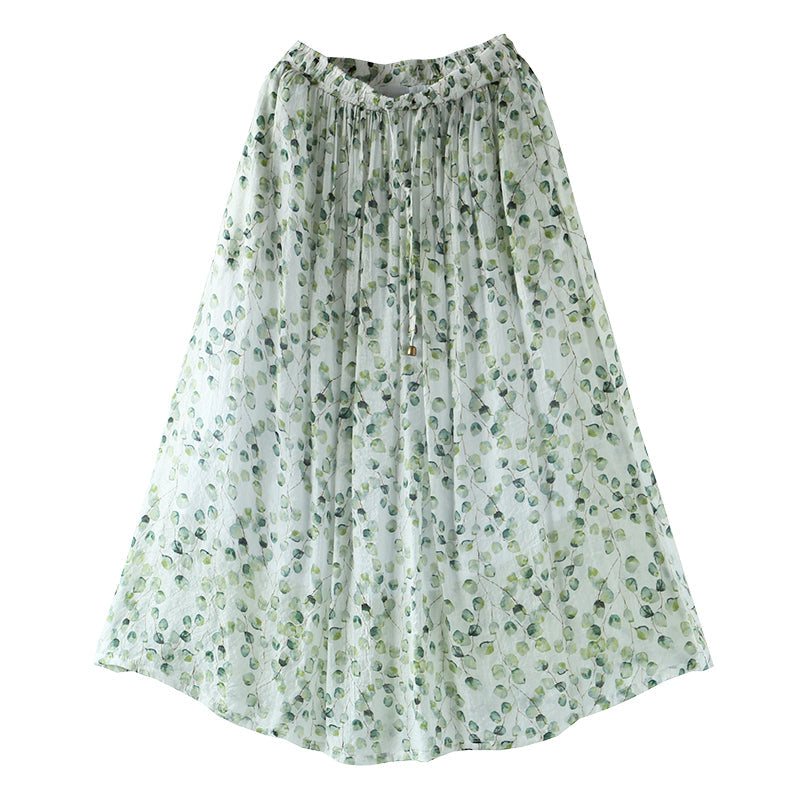 Summer Vintage Floral Loose Lyocell-skjørt