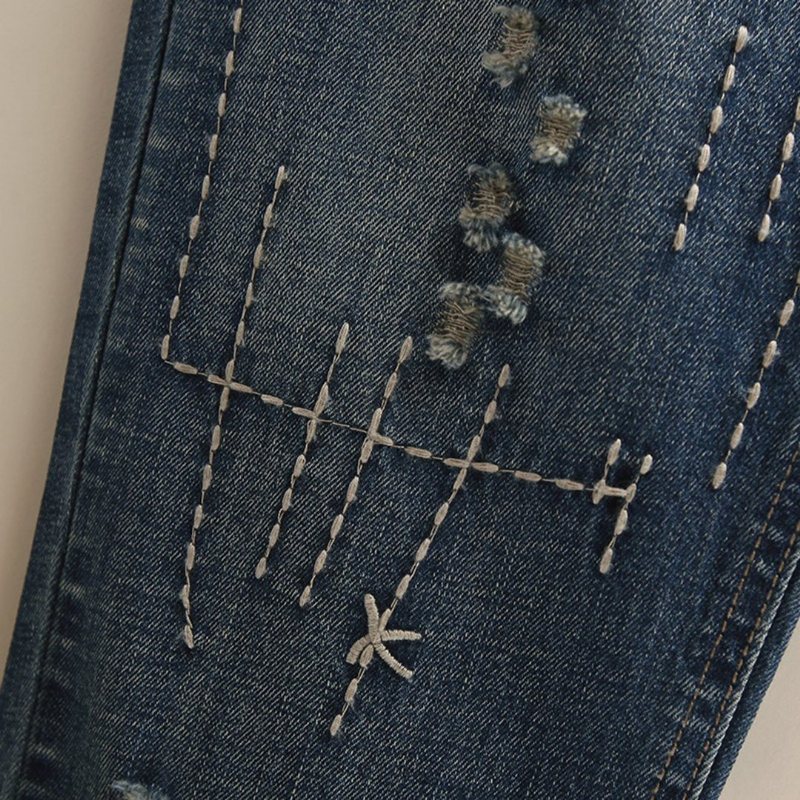 Broderte Ragged Jeans