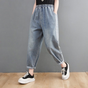 Dame Sommer Løse Casual Solid Jeans