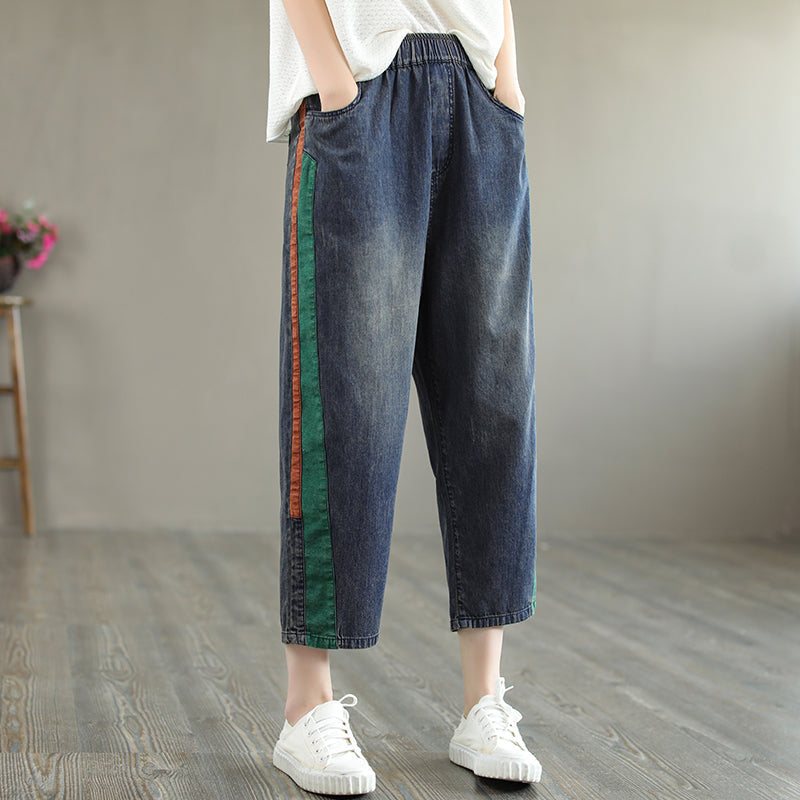 Sommer Kvinner Casual Løse Denim Harem Jeans