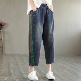 Sommer Kvinner Casual Løse Denim Harem Jeans