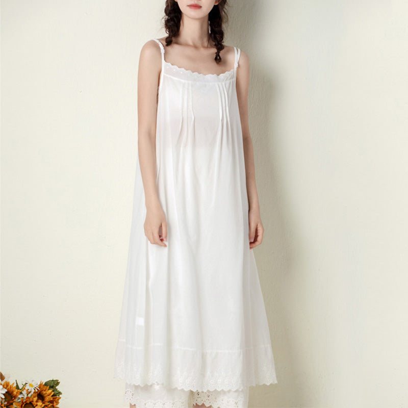 Sommer Retro Ermeløs Cotton Slip Dress