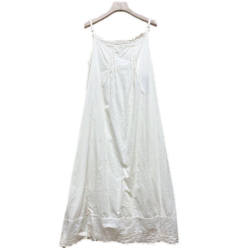 Sommer Retro Ermeløs Cotton Slip Dress