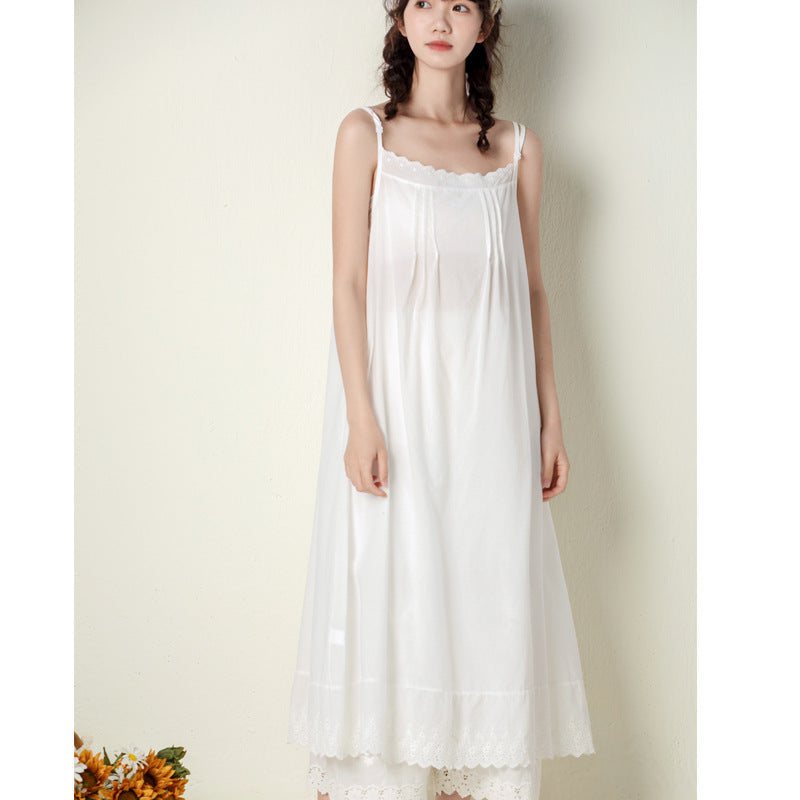 Sommer Retro Ermeløs Cotton Slip Dress