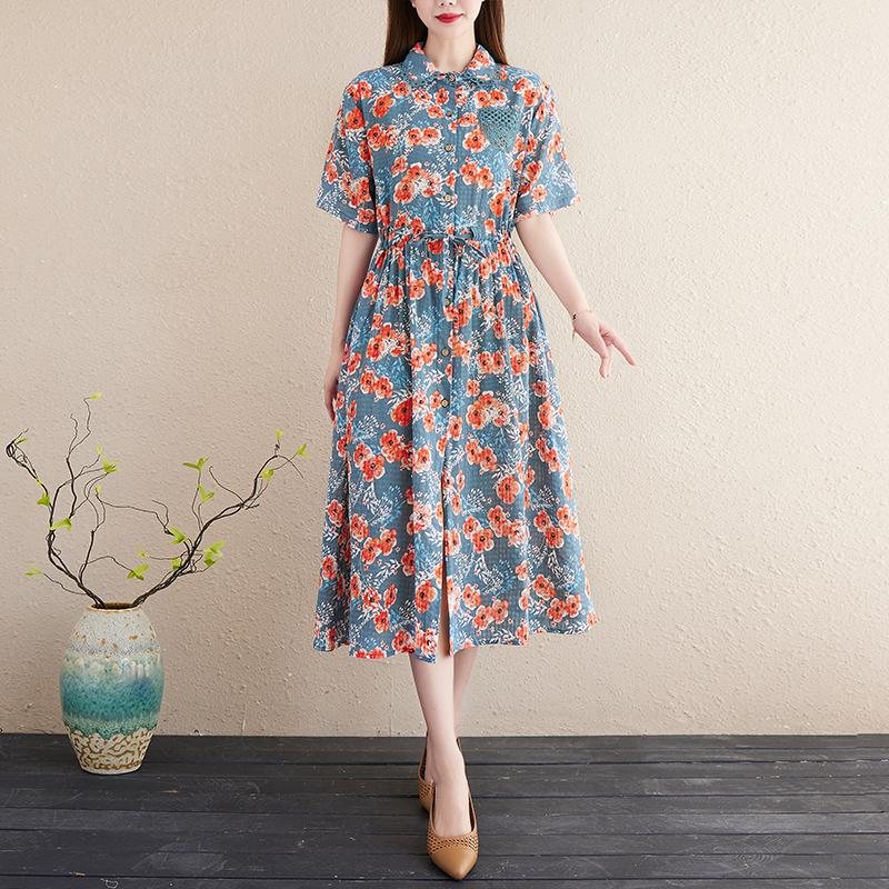 Spring Summer Floral Plus Size Cotton Linkjole