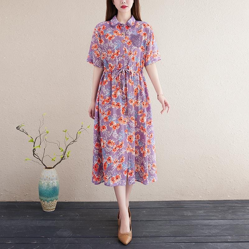 Spring Summer Floral Plus Size Cotton Linkjole