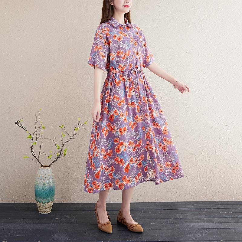 Spring Summer Floral Plus Size Cotton Linkjole