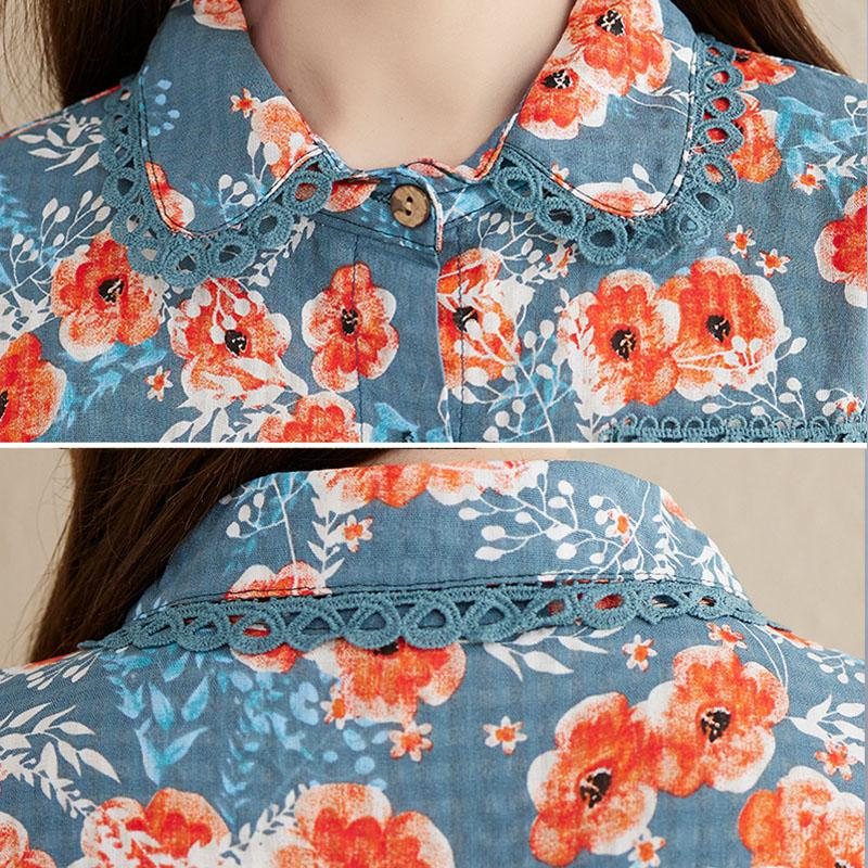 Spring Summer Floral Plus Size Cotton Linkjole