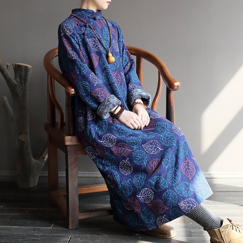 Ståkrage Leaf Printed Fleece Dress