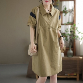 Summer Retro Loose Cotton Mini Dress