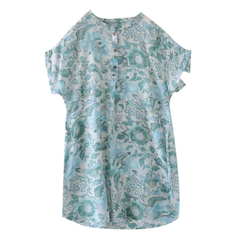 Summer Retro Printed Casual Lin Mini Dress