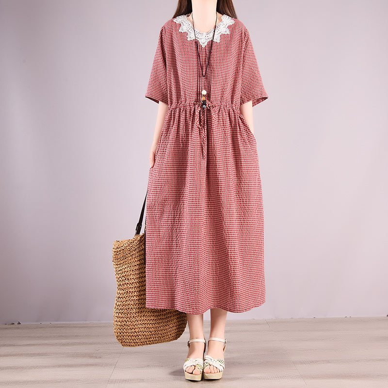 Summer Vintage Casual Cotton Ruttet Kjole