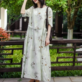 Summer Vintage Floral Tencelfabric Casual Dress