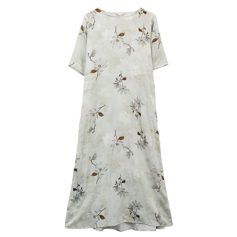 Summer Vintage Floral Tencelfabric Casual Dress