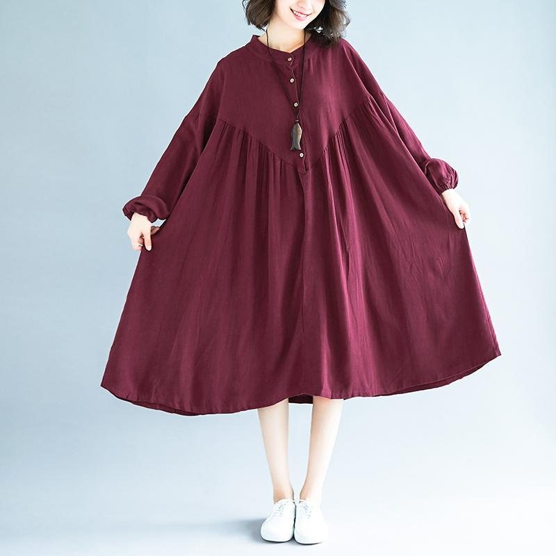 Vintage Lantern Sleeve Loose Dress