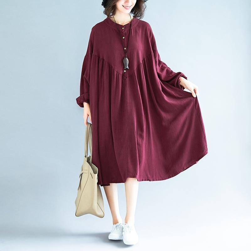 Vintage Lantern Sleeve Loose Dress