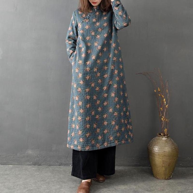 Vintage Loose Floral Cotton Dress I Kinesisk Stil