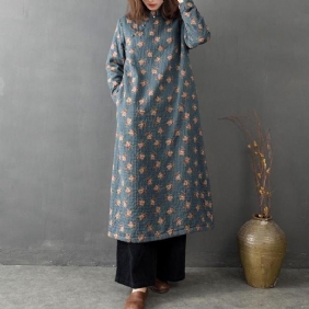 Vintage Loose Floral Cotton Dress I Kinesisk Stil