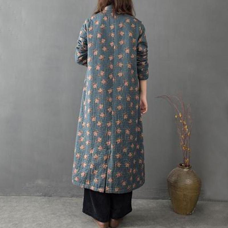 Vintage Loose Floral Cotton Dress I Kinesisk Stil