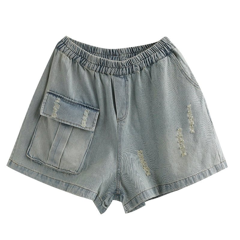 Dame Retro Løs Sommer Denim Shorts I Bomull