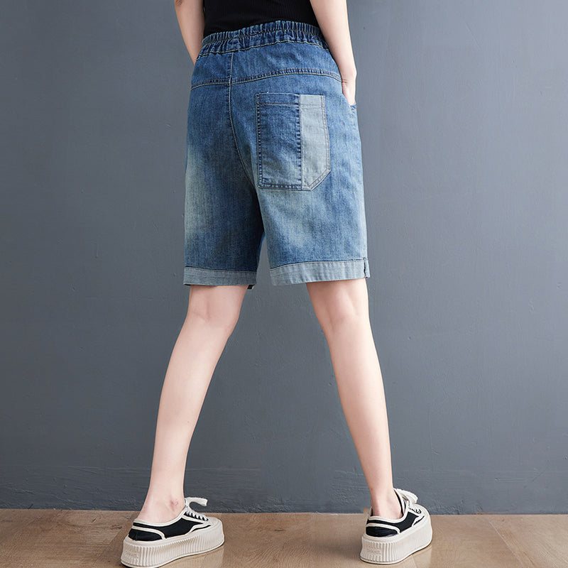 Dame Summer Retro Brodery Denim Shorts