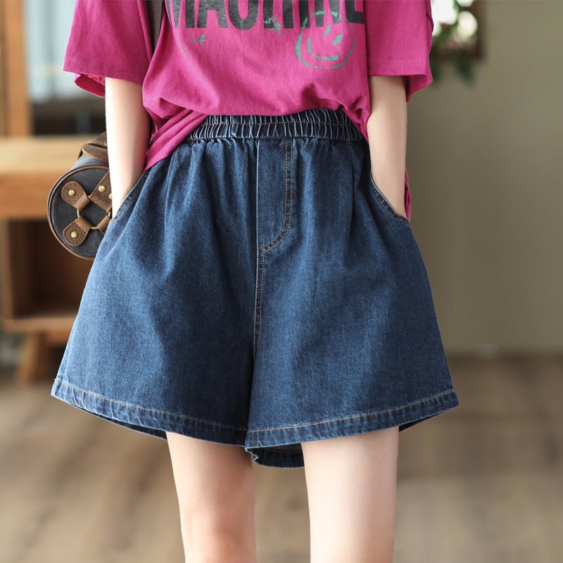 Dame Summer Retro Loose Cotton Denim Shorts