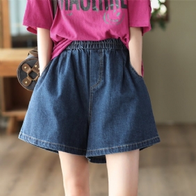 Dame Summer Retro Loose Cotton Denim Shorts