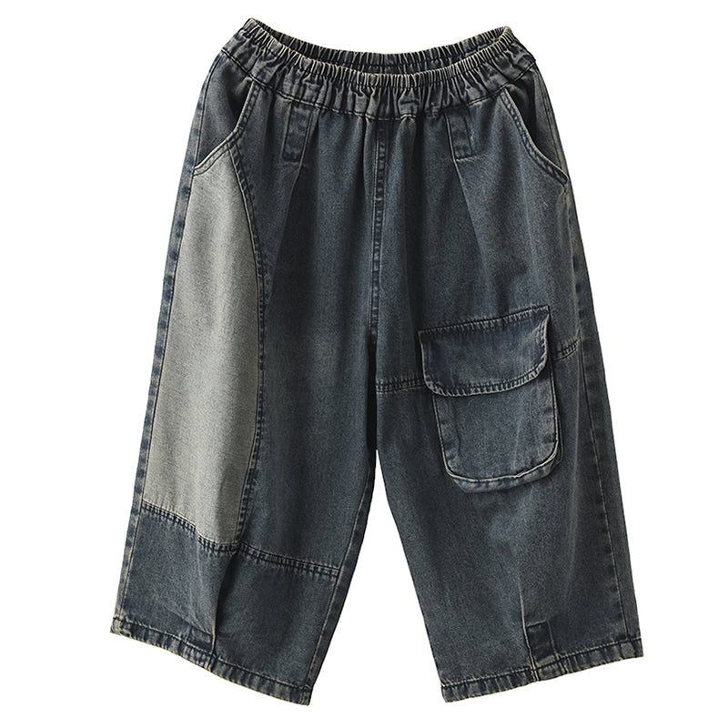 Sommer Dame Løs Denim Shorts I Bomull