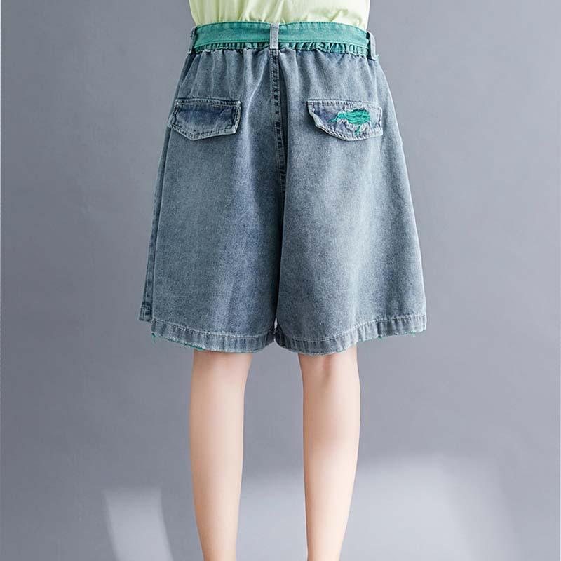 Sommer Løs A-line Bomulls Denimshorts