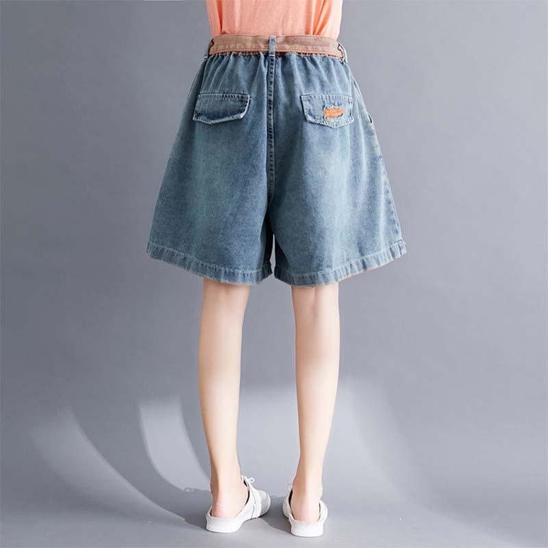 Sommer Løs A-line Bomulls Denimshorts