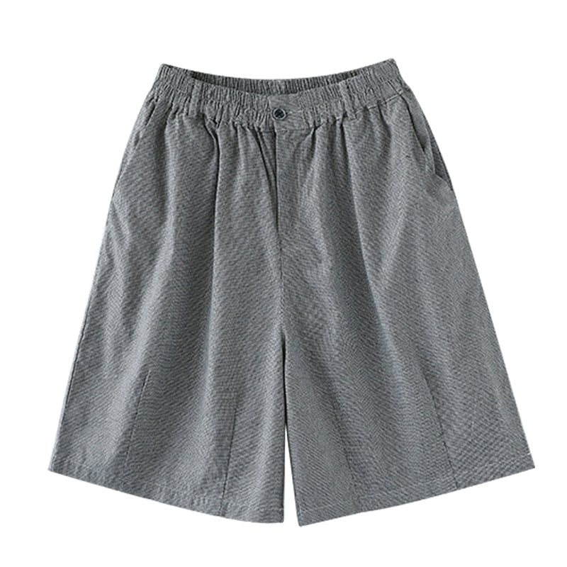 Sommer Retro Rutete Løs Shorts I Bomullslin