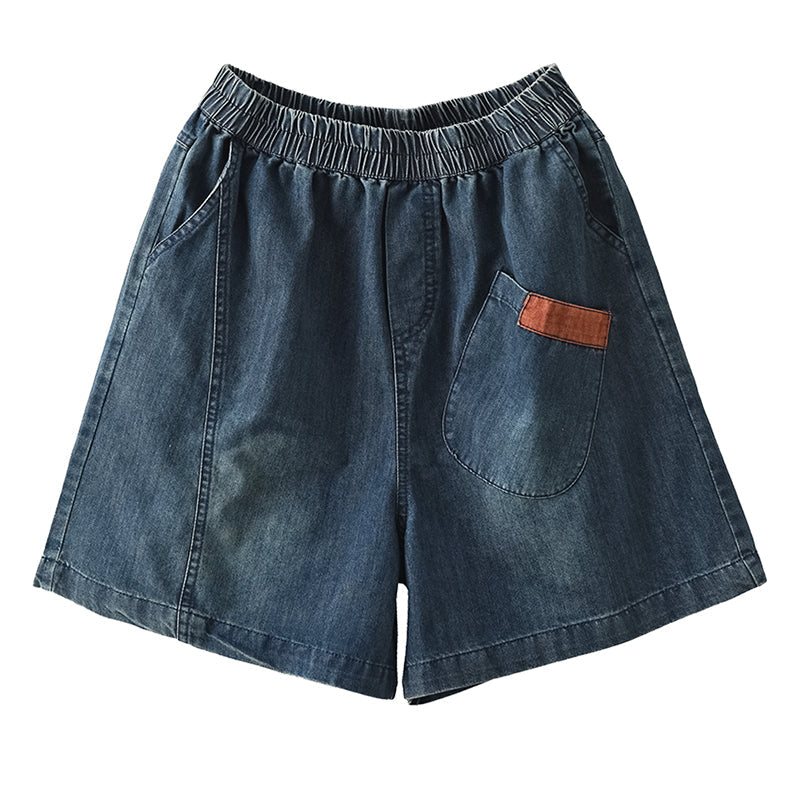 Summer Dame Retro Løs Denim Shorts I Bomull