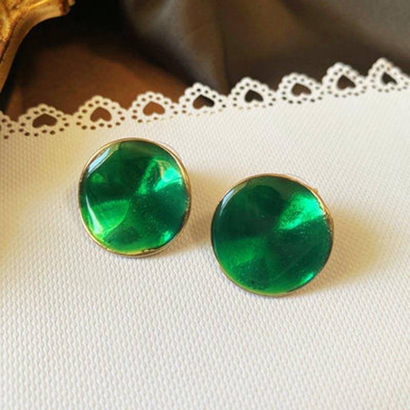 Emerald Vintage Grønne Franske Øredobber